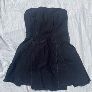 Urban Outfitters Black Denim Strapless Mini Dress
